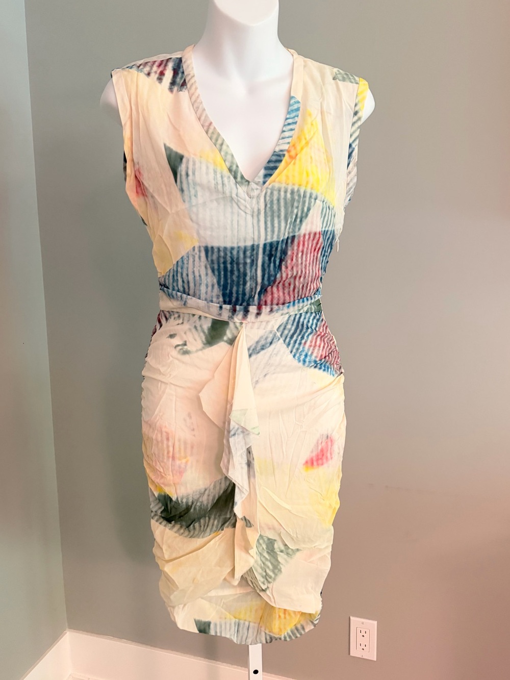 IRO Cool, Edgy Silk Abstract Print Dress Sz 36/2 NWT $650!!